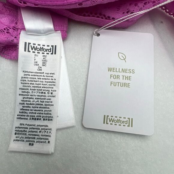 NWT Wolford Straight Laced Demi Cup Bra 85C 38C Orchid Pink - Picture 15 of 15